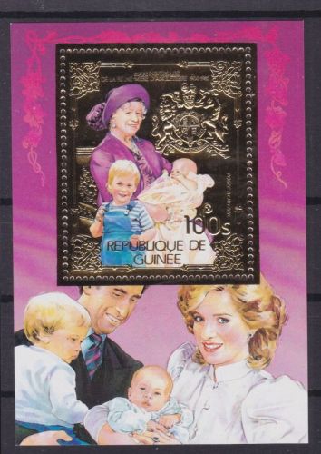 Guinea Block 151 A postfr./mnh Queen Mum 1985 GOLD
