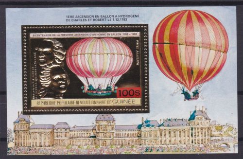 Guinea Block 67 A postfr./mnh Ballon 1983 GOLD