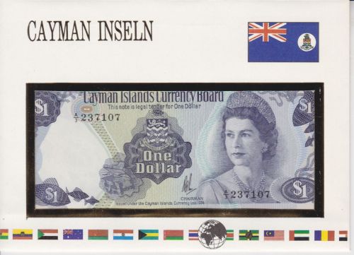 Banknotenbrief Cayman Isl. 1 Dollar 1974 UNC
