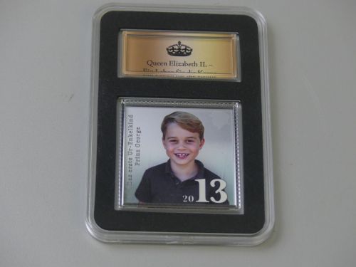 SILBER-Briefmarke: Queen Elizabeth II.: Das erste Ur-Enkelkind Prinz George