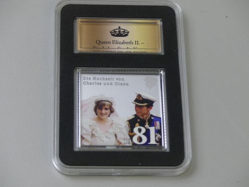 SILBER-Briefmarke: Queen Elizabeth II.: Die Hochzeit von Charles und Diana
