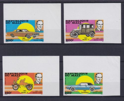 Mali 1089/1092 U postfr./mnh Henry Ford Autos cars 1987 ungez.IMPERF.