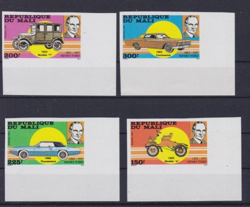 Mali 1089/1092 U postfr./mnh Henry Ford Autos cars 1987 ungez.IMPERF.