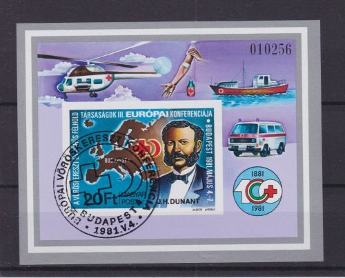 Ungarn Block 149 B gest./used Dunant Rotes Kreuz 1981