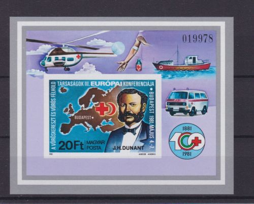Ungarn Block 149 B postfr./mnh Dunant Rotes Kreuz 1981