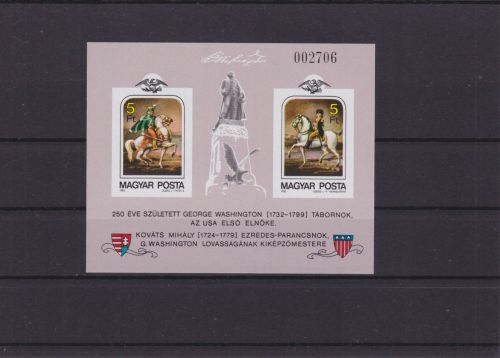Ungarn Block 158 B postfr./mnh George Washington Pferde 1982