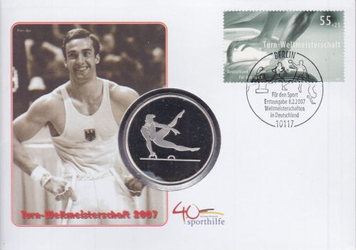 Numisbrief Medaille Turn-Weltmeisterschaft 2007