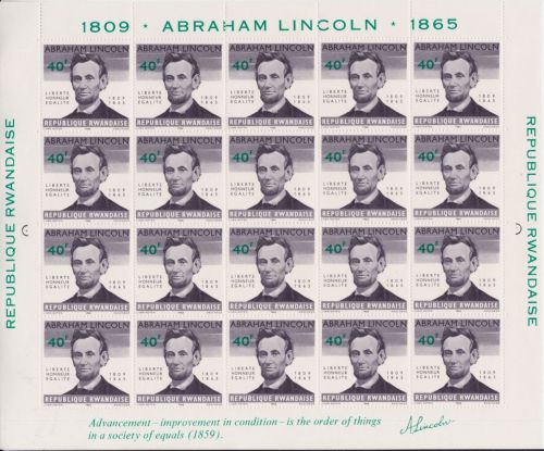 Ruanda 97/102 postfr./mnh Abraham Lincoln 1965