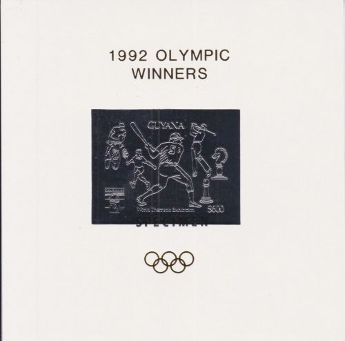 Guyana Block 186 postfr./mnh Olympia Olympics 1992 SILBER SPECIMEN