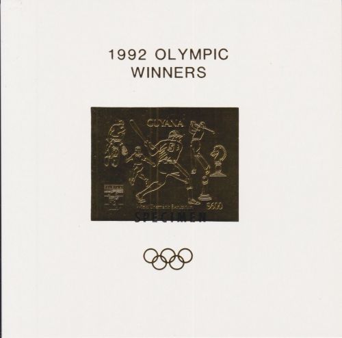 Guyana Block 185 postfr./mnh Olympia Olympics 1992 GOLD SPECIMEN