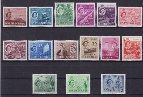 Nord Borneo 294/308 postfr./mnh Freimarken 1954