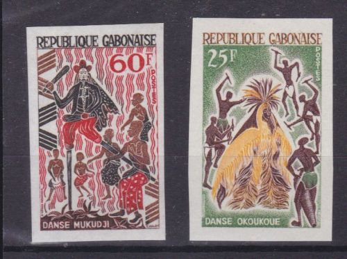 Gabun 229/230 U postfr./mnh Tänze dances 1965 ungez.IMPERF.