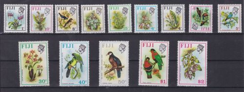 Fiji 330/343 postfr./mnh Vögel und Blumen 1975/1976