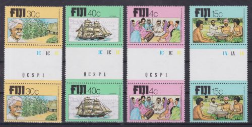 Fiji 391/394 gutter pairs postfr./mnh Schiffe ships Feldarbeiter 1979