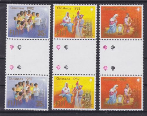 Fiji 471/473 gutter pairs postfr./mnh Weihnachten 1982
