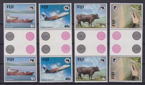 Fiji 508/511 gutter pairs postfr./mnh Flugzeug Schiffe Tiere 1984