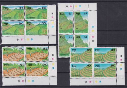 Fiji 620/623 4er-Blocks postfr./mnh Bodenerhaltung 1990