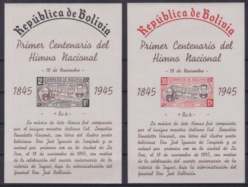 Bolivien Block 3/4 postfr./mnh Nationalhymne 1946