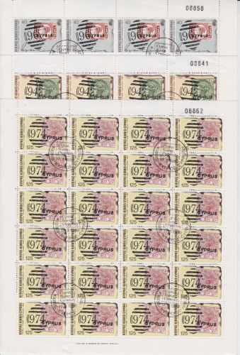 Zypern 517/519 KB gest./used 100 Jahre Briefmarken 1980