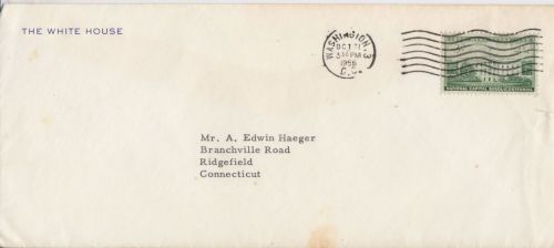 USA Brief aus dem Weißen Haus - Absender THE WHITE HOUSE 1956
