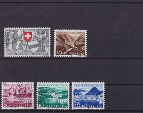Schweiz 570/574 gest./used Pro Patria 1952