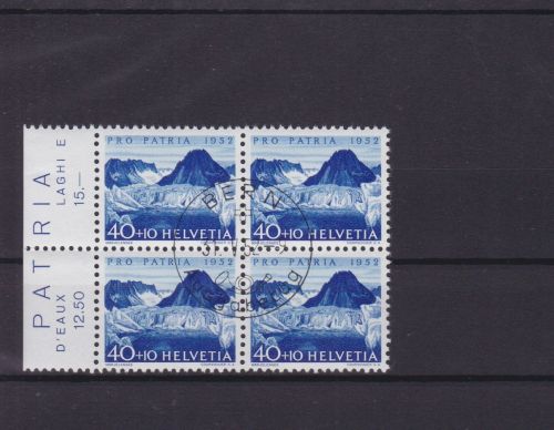 Schweiz 574 4er-Bocks gest./used Pro Patria 1952