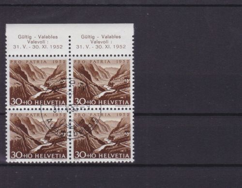 Schweiz 573 4er-Bocks gest./used Pro Patria 1952