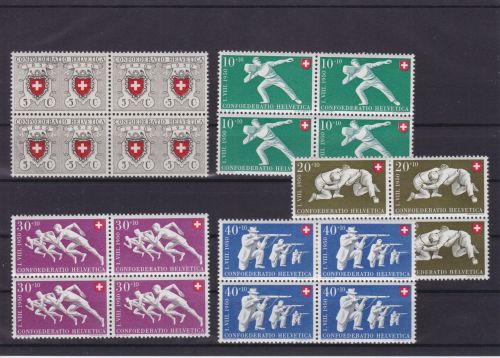 Schweiz 545/549 4er-Block postfr./mnh Pro Patria 1950