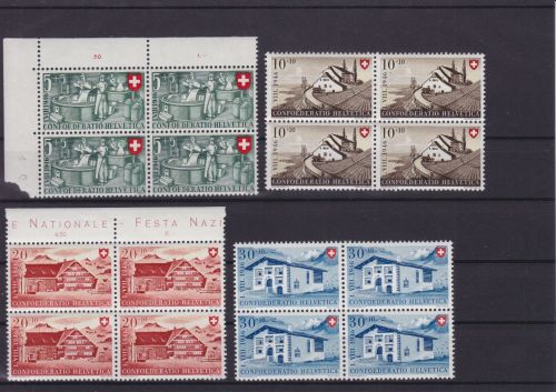 Schweiz 471/474 4er-Block postfr./mnh Pro Patria 1946