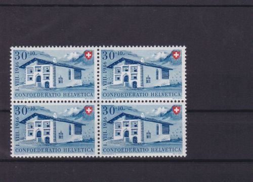 Schweiz 474 4er-Block postfr./mnh Pro Patria 1946