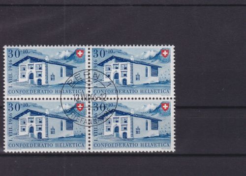Schweiz 474 4er-Block gest./used Pro Patria 1946
