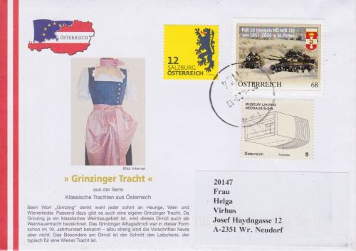 Österreich PM auf Brief Panzer St. Pölten 2006 Trachten