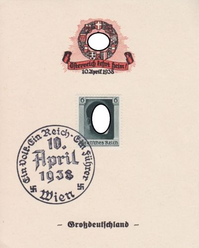 Sonderkarte 10. April 1938 - Österreich kehrt heim!