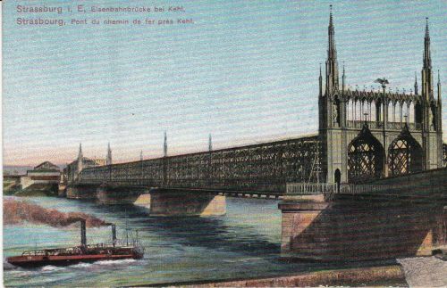 Strassburg - Eisenbahnbrücke bei Kehl