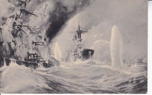 Prof. Willy Stöwer Vernichtung russischer Kriegsschiffe