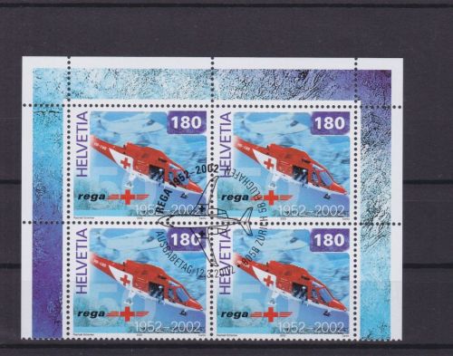 Schweiz 1784 4er-Blocks mit zentrischem Ersttagsstempel Hologramm 2002