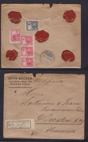Argentinien R-Brief Buenos-Aires nach Dresden 1906