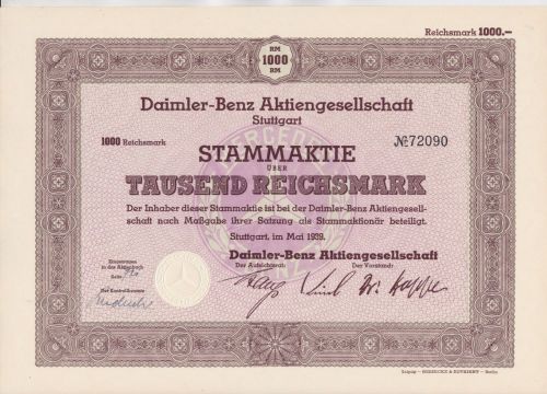 Daimler-Banz AG 1000 RM 1939