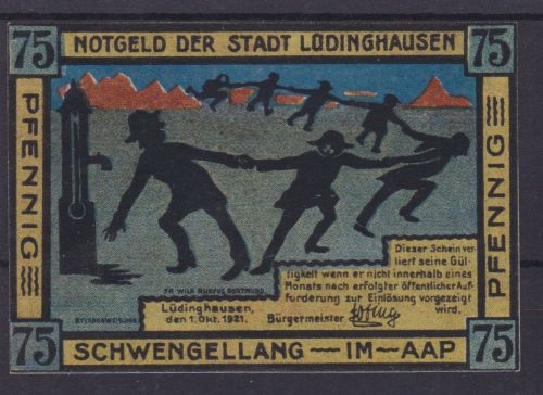 Lüdinghausn 75 Pfennig 1921 UNC