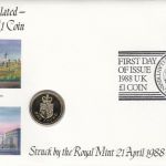 Numisbrief Großbritannien UK 1 Pfund 1988 - Brilliant Uncirculated - First Day
