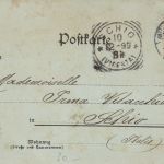 Mondschein-AK Gruss aus Mülhausen im Elsass Bahnhof Kirche 1899