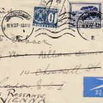 RSA Südafrika Brief nach London weitergeleitet nach Wien mit Nachporto 1937