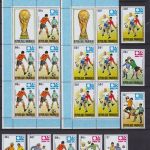 Ruanda 6 x 626/633 A mit Zierfeld postfr./mnh Fußball soccer 1974