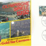 Bund Soundkarte Nr. 10 mit Schallplatte "Gold für Carmen" Olympia Olympics 1992