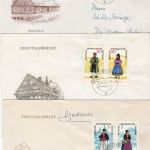 DDR 1074/79 auf 2 Briefen + 3 FDC´s Trachten Michel 120 €