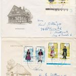 DDR 1074/79 auf 2 Briefen + 3 FDC´s Trachten Michel 120 €