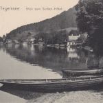 AK Partie am Tegernsee Blick zum Hotel Serben 1916