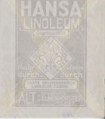 Firmen-Brief: Hansa Linoleum mit 106 Mef 1919