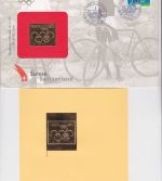 Schweiz Goldfolien-Brief + Marke Olympische Spiele 1996
