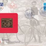Schweiz Goldfolien-Brief + Marke Olympische Spiele 1996